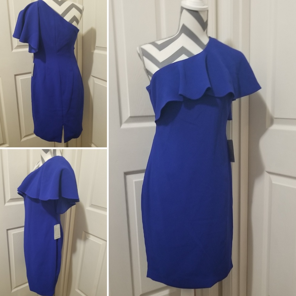 NWT* Vince Camuto One Ruffle Shoulder Dress